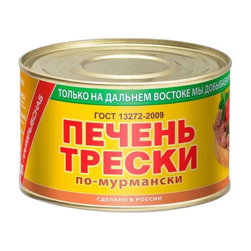 ПЕЧЕНЬ ТРЕСКИ ПРИМРЫБСНАБ ПО МУРМАНСКИ 240Г