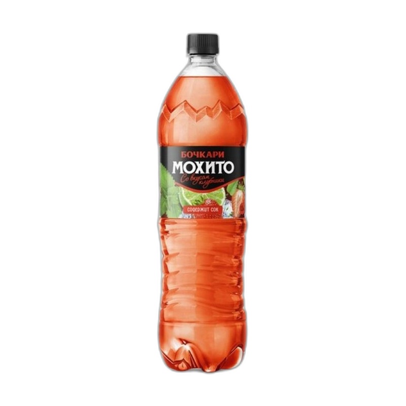 КОКТЕЙЛЬ ГАЗИРОВАННЫЙ БОЧКАРИ МОХИТО КЛУБНИКА 1,3Л ПЭТ