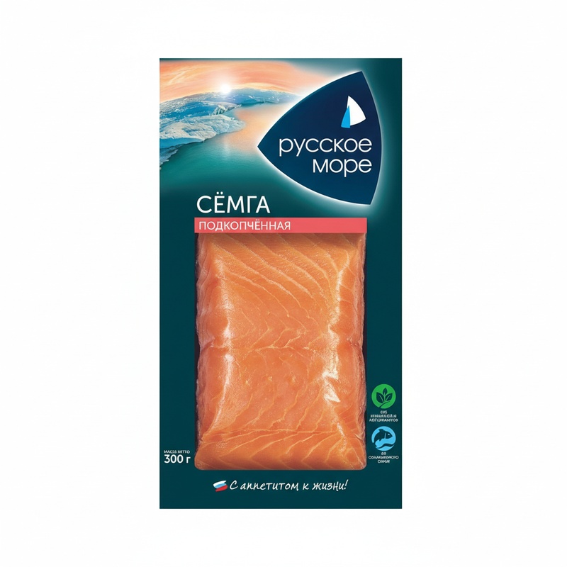 СЕМГА РУССКОЕ МОРЕ ПОДКОПЧЕННАЯ 300Г В/У