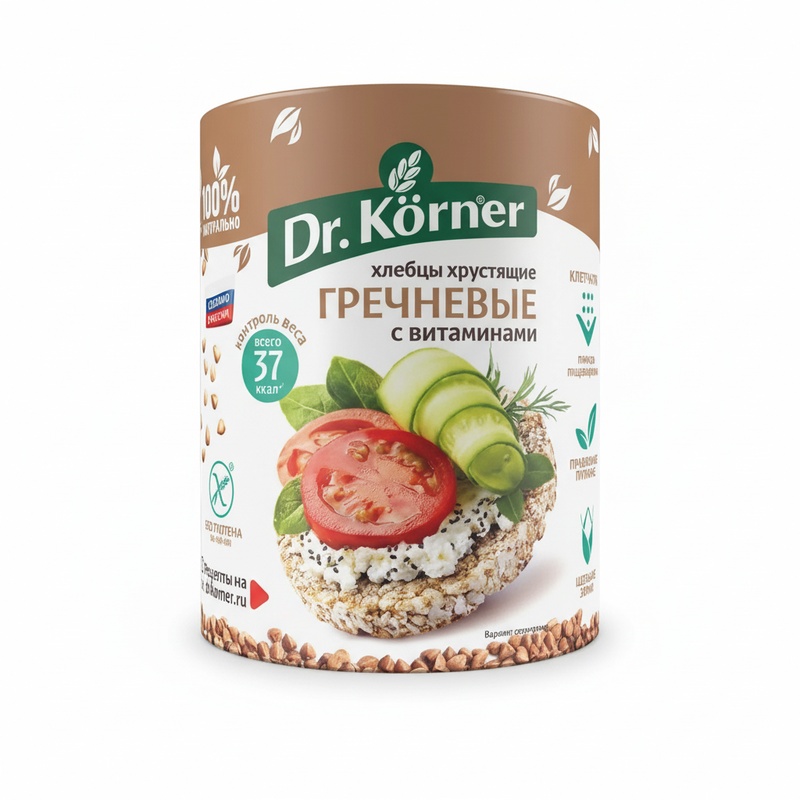 ХЛЕБЦЫ DR.KORNER ГРЕЧНЕВЫЕ С ВИТАМИНАМИ 100Г