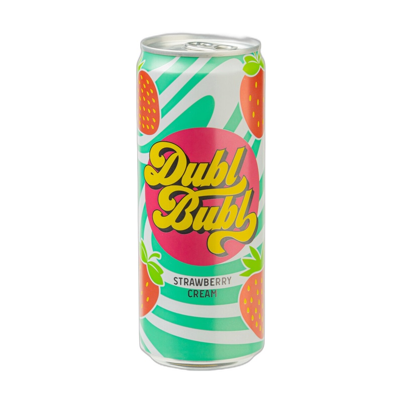 НАПИТОК ГАЗИРОВАННЫЙ DUBL BUBL STRAWBERRY CREAM 0,33Л Ж/Б