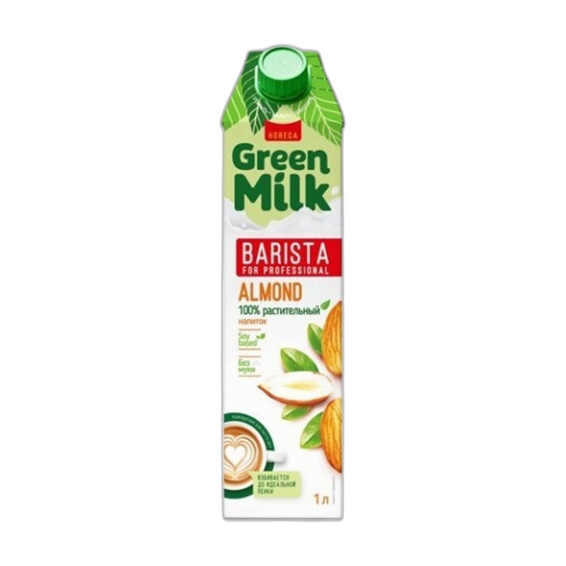 НАПИТОК СОЕВЫЙ GREEN MILK BARISTA МИНДАЛЬ 1Л Т/П