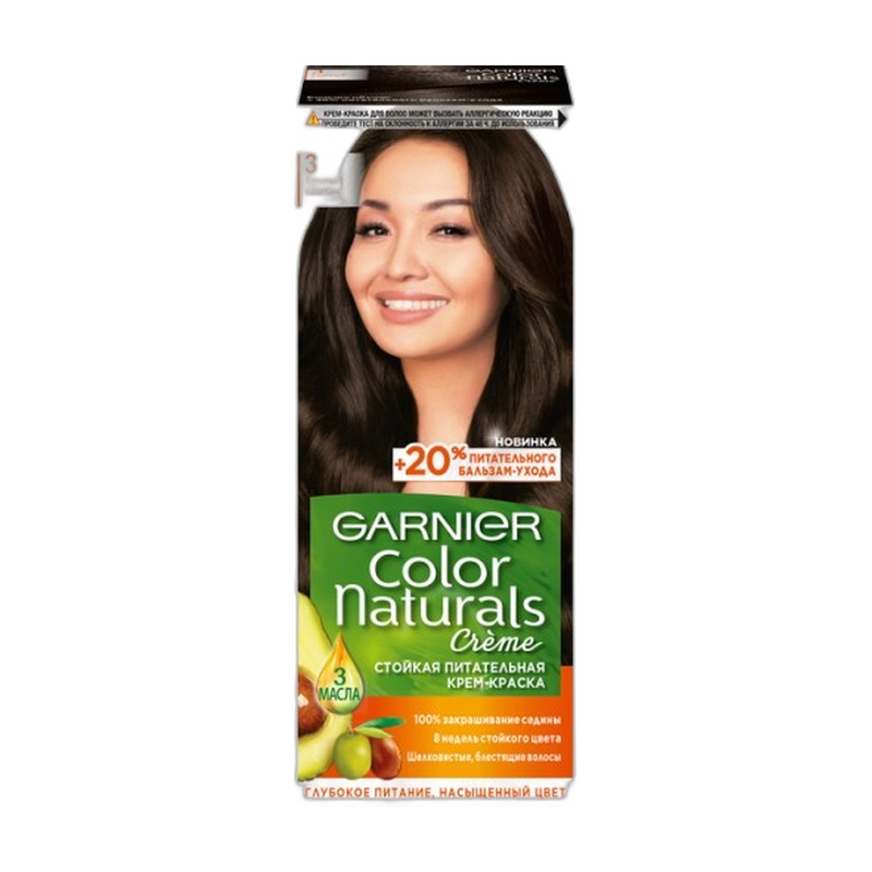 КРАСКА ДЛЯ ВОЛОС COLOR NATURALS 3 ТЕМНЫЙ КАШТАН