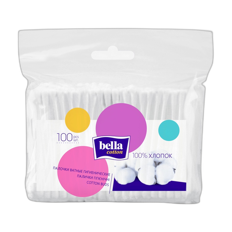 ПАЛОЧКИ ВАТНЫЕ BELLA 100ШТ П/П