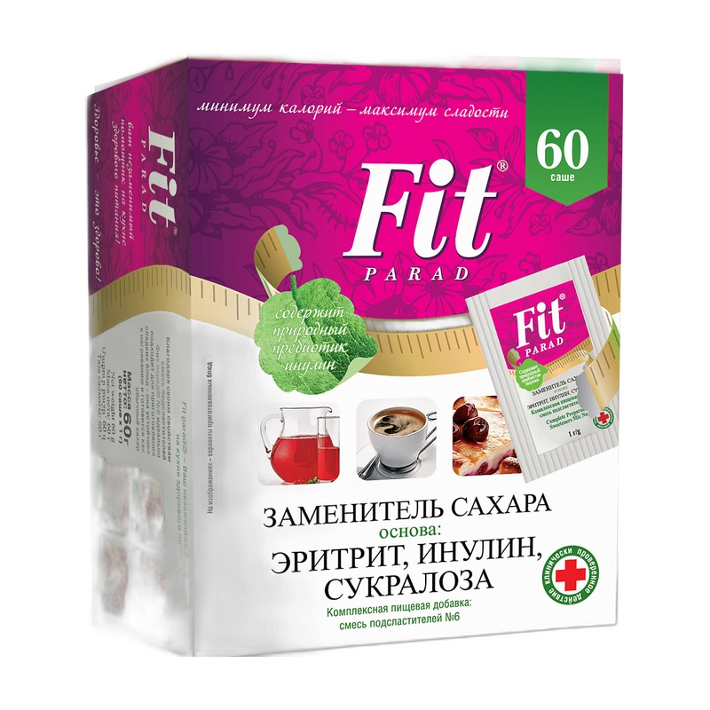 САХАРОЗАМЕНИТЕЛЬ FIT PARAD №6 60 САШЕ