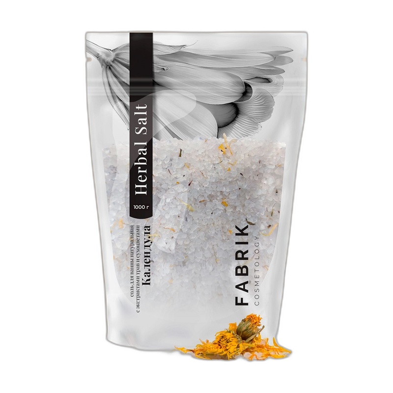 СОЛЬ ДЛЯ ВАННЫ FABRIK COSMETOLOGY HERBAL SALT КАЛЕНДУЛА 1000Г