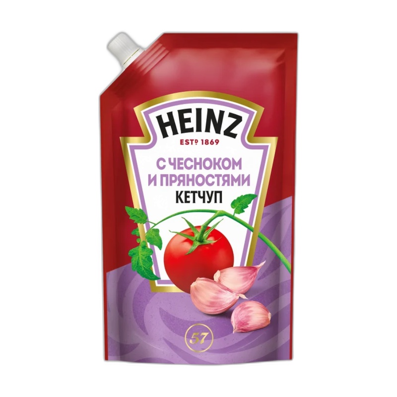 КЕТЧУП HEINZ С ЧЕСНОКОМ 320Г Д/П