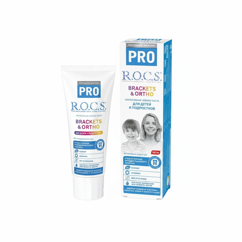 ПАСТА ЗУБНАЯ ROCS PRO TEENS BRACKETS&ORTHO 74Г