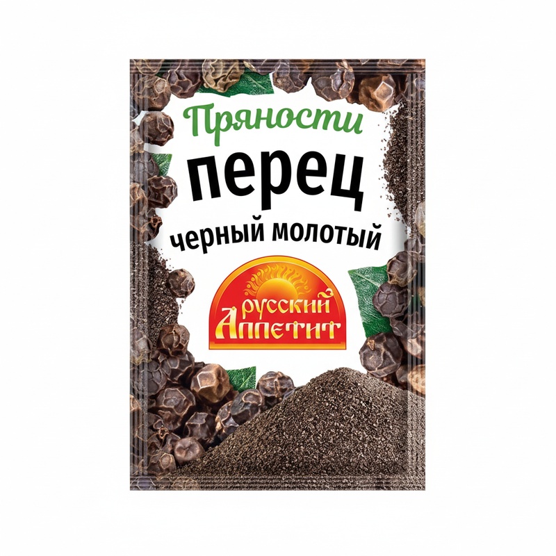ПЕРЕЦ ЧЕРНЫЙ РУССКИЙ АППЕТИТ МОЛОТЫЙ 50Г