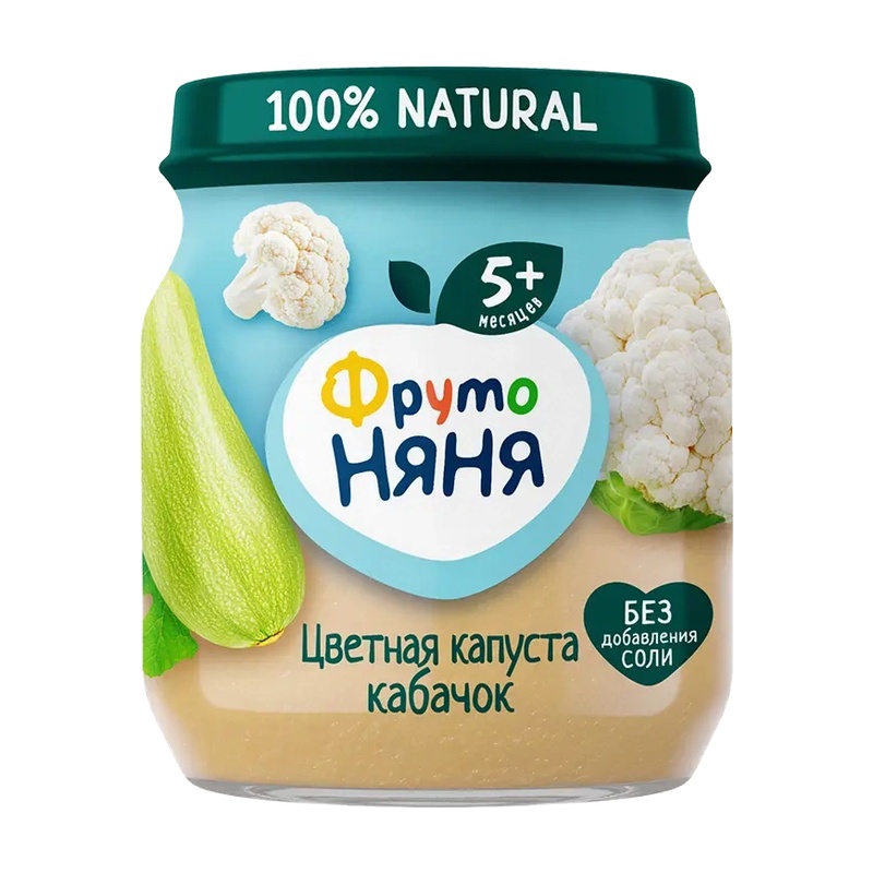 ПЮРЕ ФРУТО НЯНЯ ЦВЕТНАЯ КАПУСТА КАБАЧОК 110Г СТ/Б
