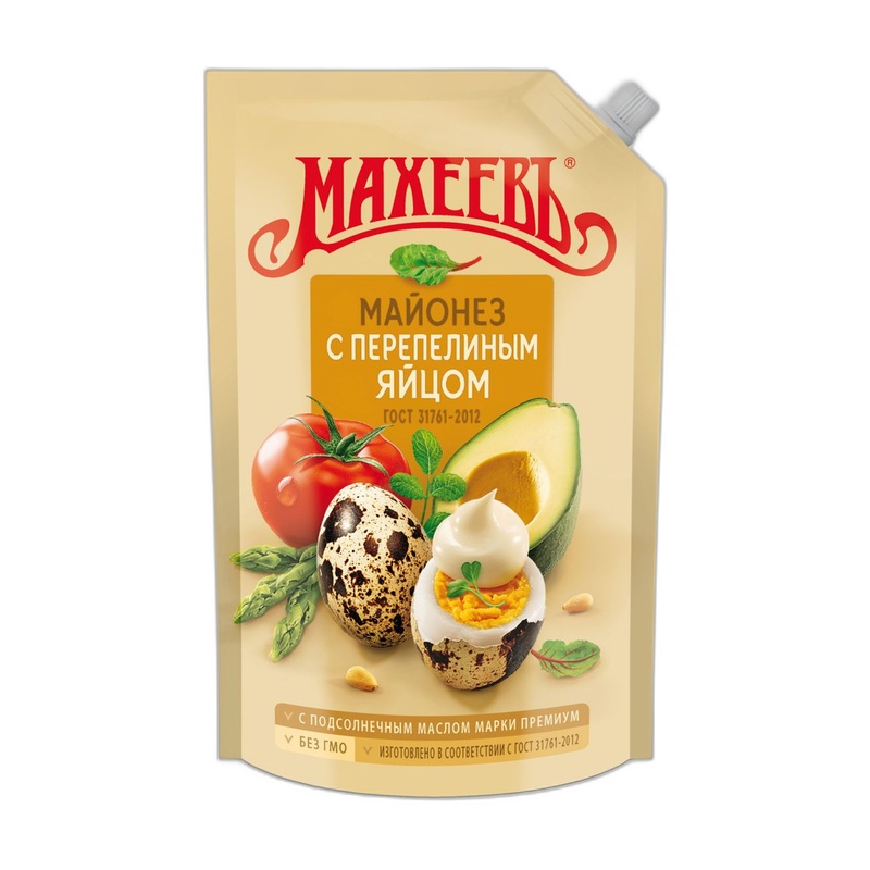 МАЙОНЕЗ МАХЕЕВЪ ПЕРЕПЕЛИНОЕ ЯЙЦО 50,5 % 770Г Д/П