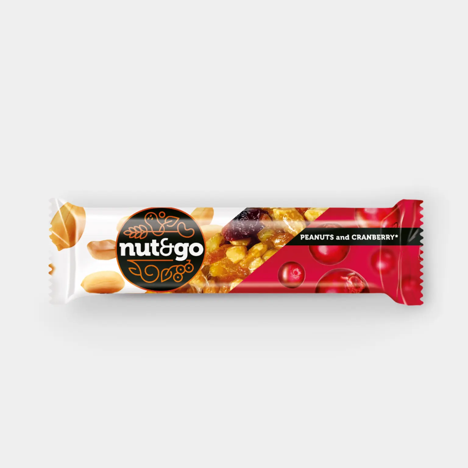 БАТОНЧИК NUT&GO АРАХИС КЛЮКВА 42Г