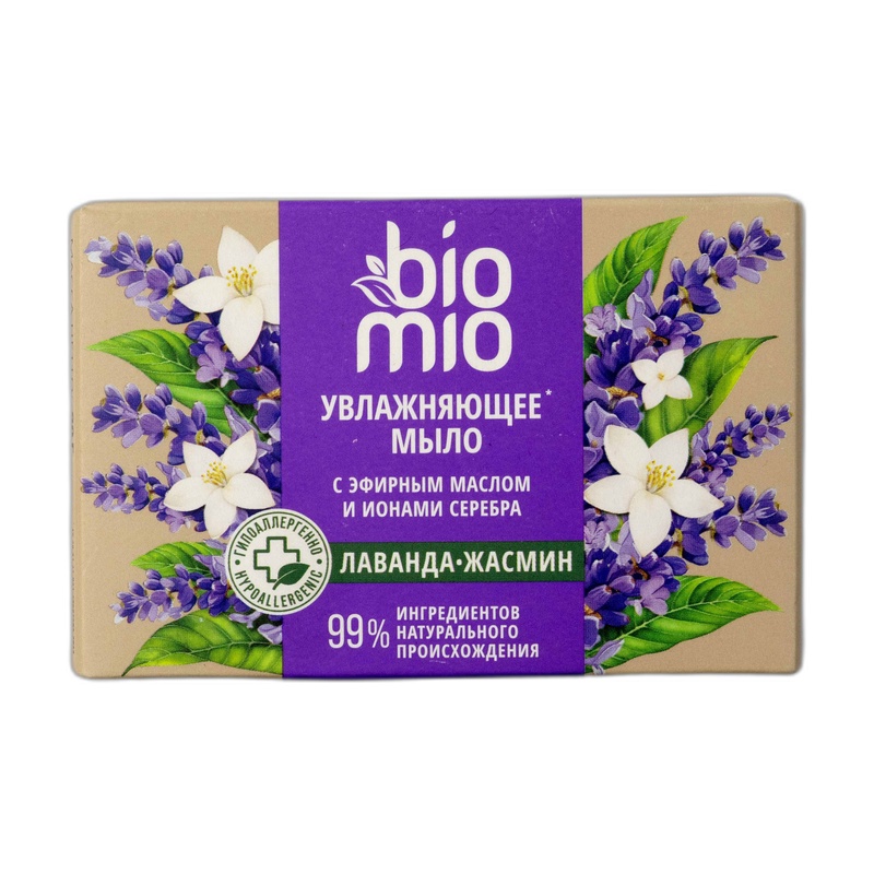 МЫЛО BIOMIO ЖАСМИН И ЭФИРНОЕ МАСЛО ЛАВАНДЫ 90Г
