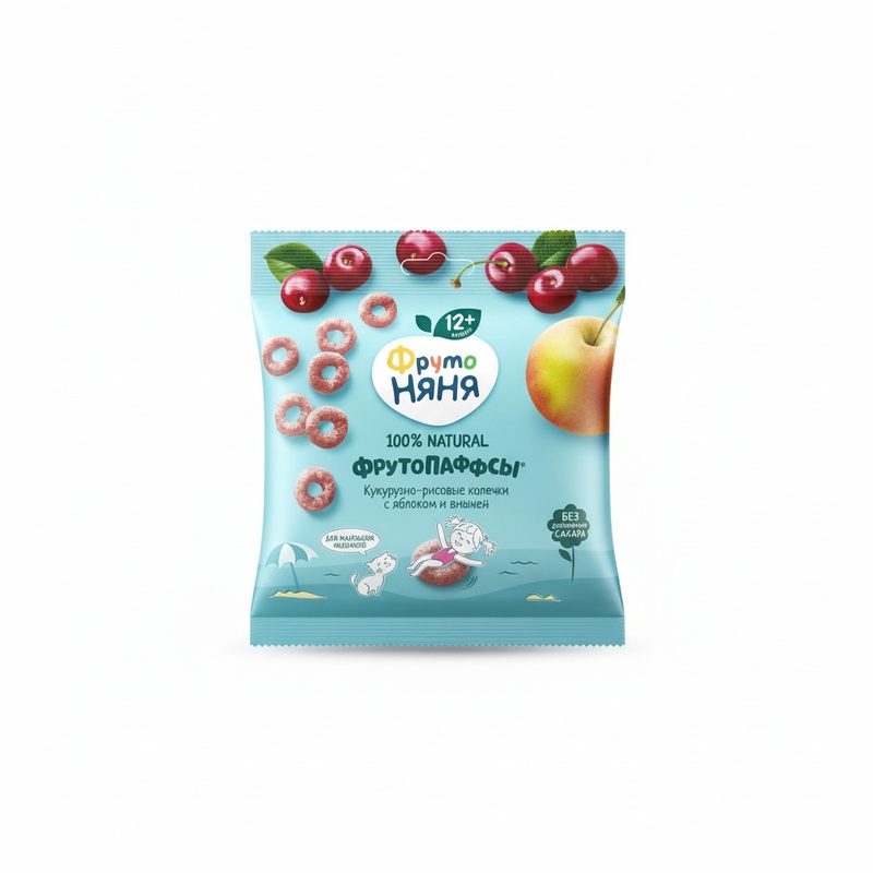 КОЛЕЧКИ МУЛЬТИЗЛАКОВЫЕ ФРУТО НЯНЯ ЯБЛОКО ВИШНЯ 20Г