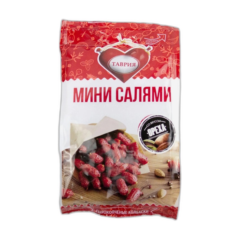 КОЛБАСКИ МИНИ САЛЯМИ СО ВКУСОМ ОРЕХА 50ГР