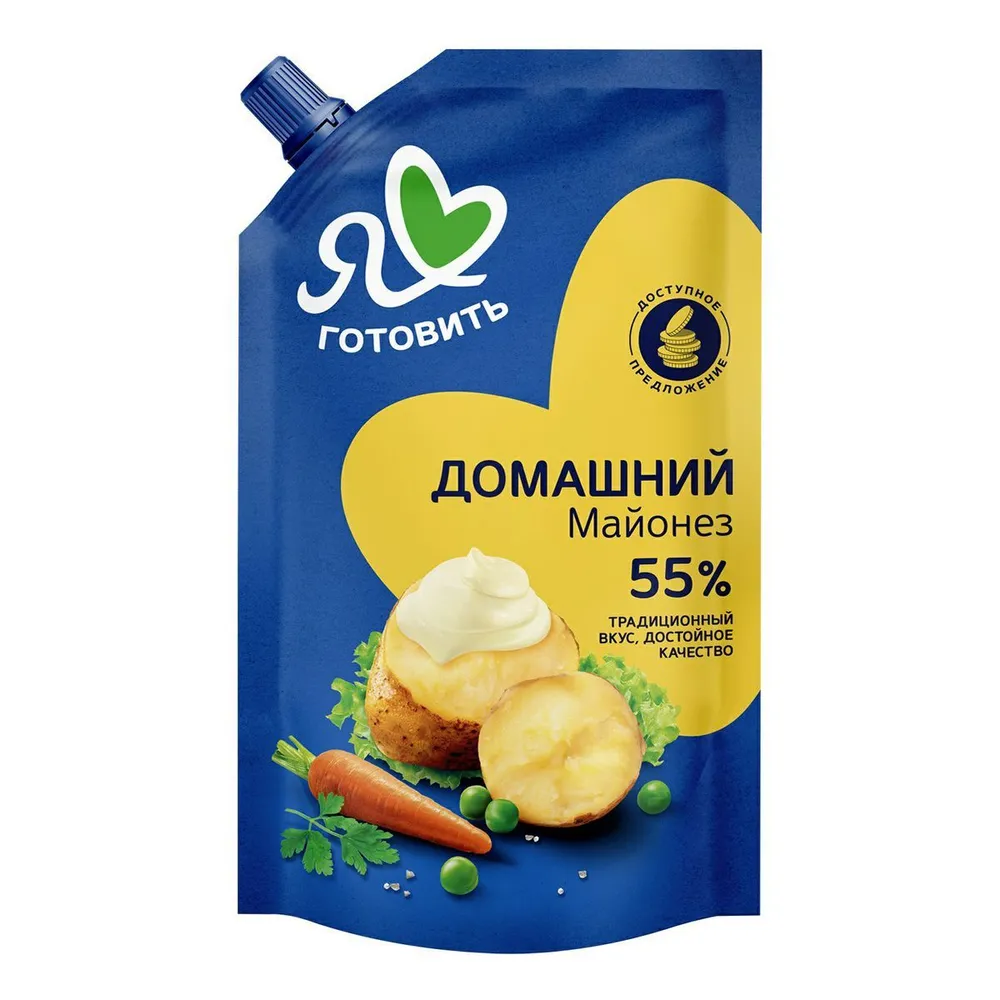 МАЙОНЕЗ Я ЛЮБЛЮ ГОТОВИТЬ ДОМАШНИЙ 55% 390МЛ Д/П