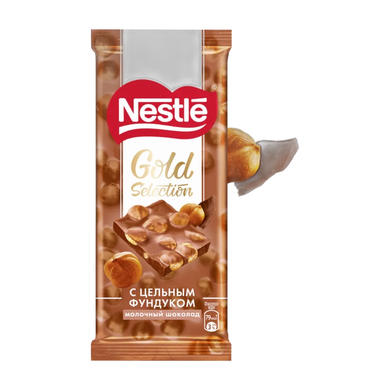 ШОКОЛАД NESTLE МОЛОЧНЫЙ С ЦЕЛЬНЫМ ФУНДУКОМ 85Г
