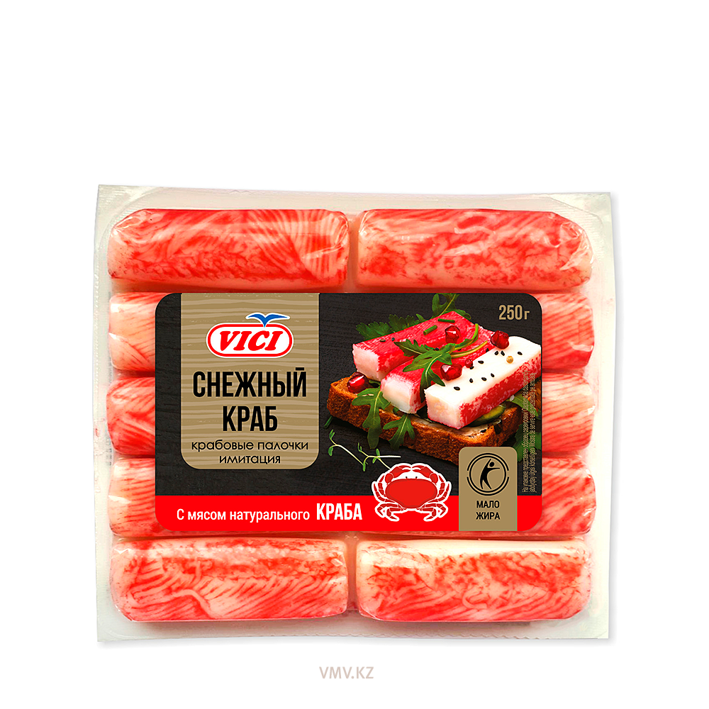 ПАЛОЧКИ КРАБОВЫЕ VICI С МЯСОМ НАТУРАЛЬНОГО КРАБА 250Г
