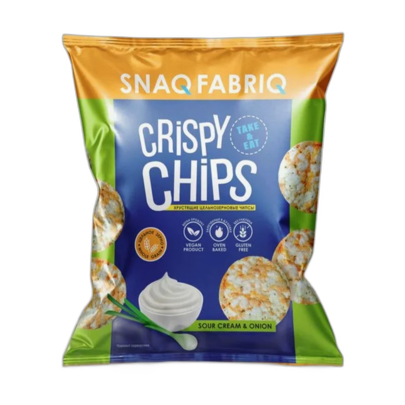 ЧИПСЫ ЦЕЛЬНОЗЕРНОВЫЕ SNAQ FABRIQ СМЕТАНА ЗЕЛЕНЬ 50Г