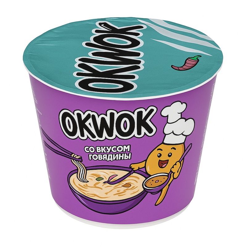 ЛАПША OKWOK ГОВЯДИНА СОУС САЛЬСА 120Г ЧАШКА