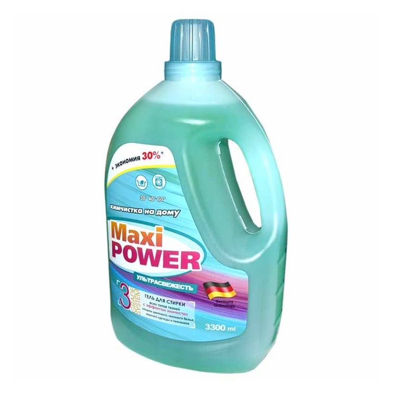 ГЕЛЬ ДЛЯ СТИРКИ MAXI POWER ХИМЧИСТКА+ПЯТНОВЫВОДИТЕЛЬ 3,3Л