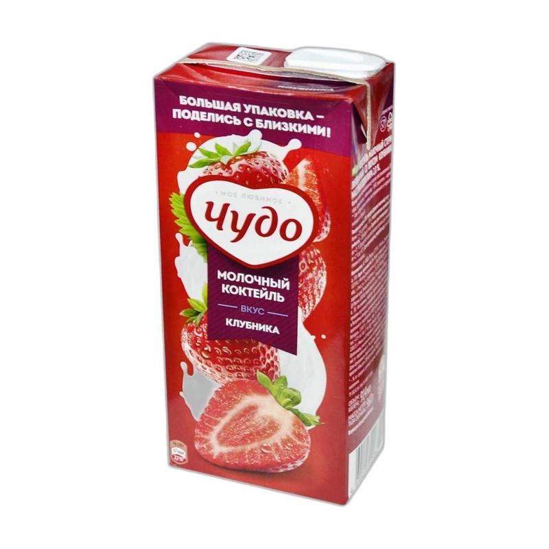 КОКТЕЙЛЬ МОЛОЧНЫЙ ЧУДО КЛУБНИКА 2% 0,95Л Т/П