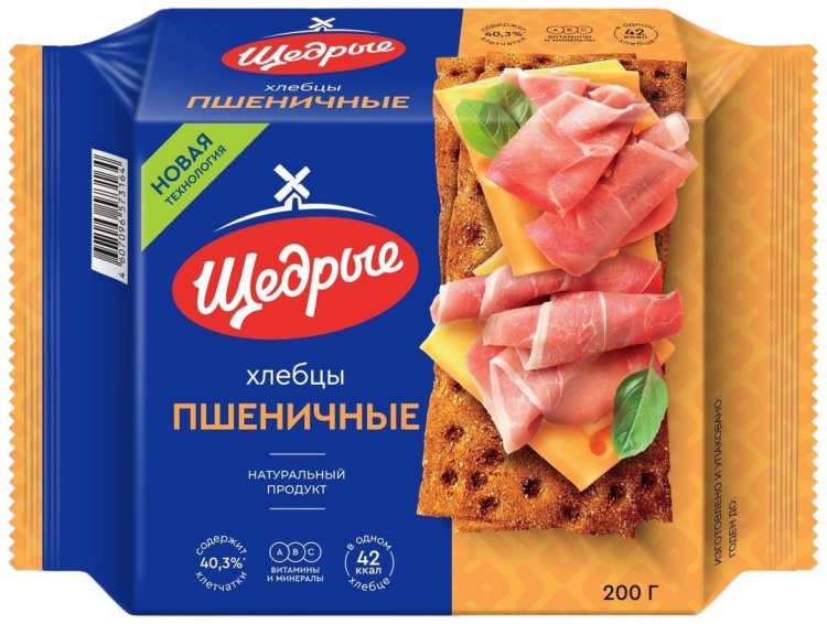ХЛЕБЦЫ ПШЕНИЧНЫЕ ЩЕДРЫЕ 200Г