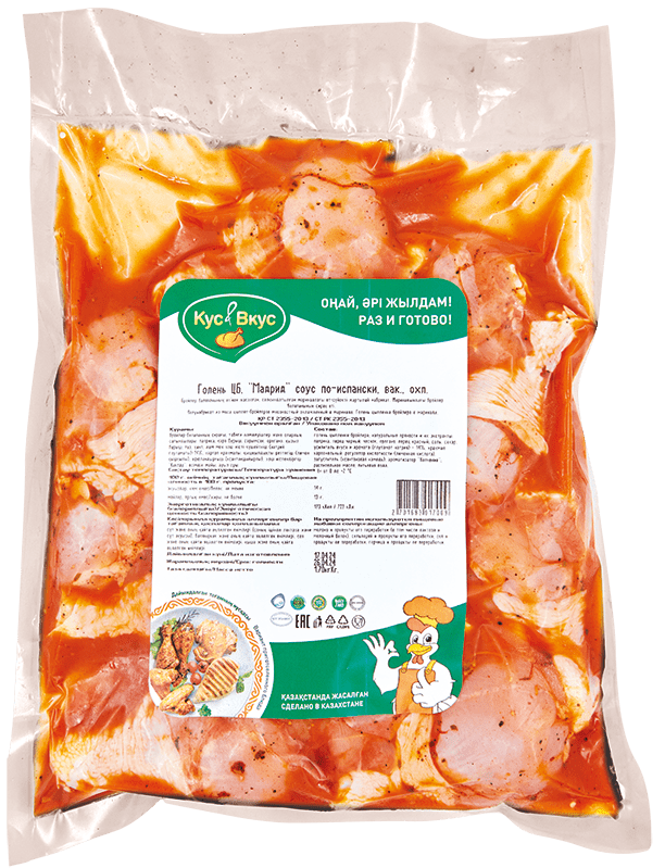 МЯСО ПТИЦЫ КУС-ВКУС ГОЛЕНЬ ЦБ В СОУСЕ МАДРИД ОХЛ 1КГ В/П
