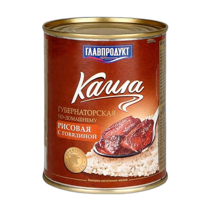 КАША ГЛАВПРОДУКТ ГУБЕРНАТОРСКАЯ РИСОВАЯ С ГОВЯДИНОЙ 340Г Ж/Б