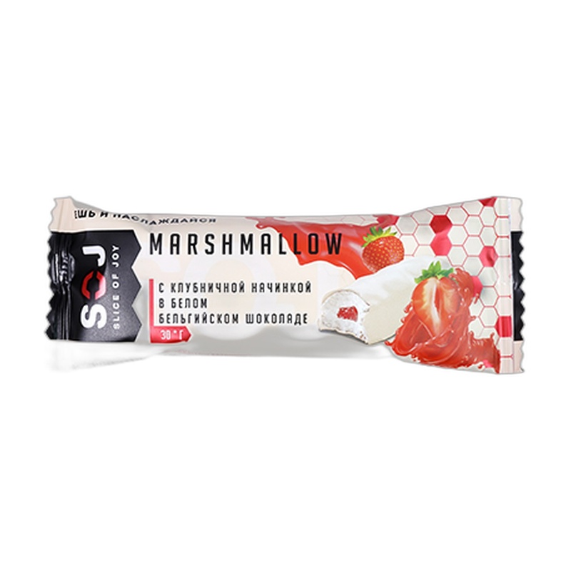 БАТОНЧИК SOJ MARSHMALLOW КЛУБНИКА 30Г