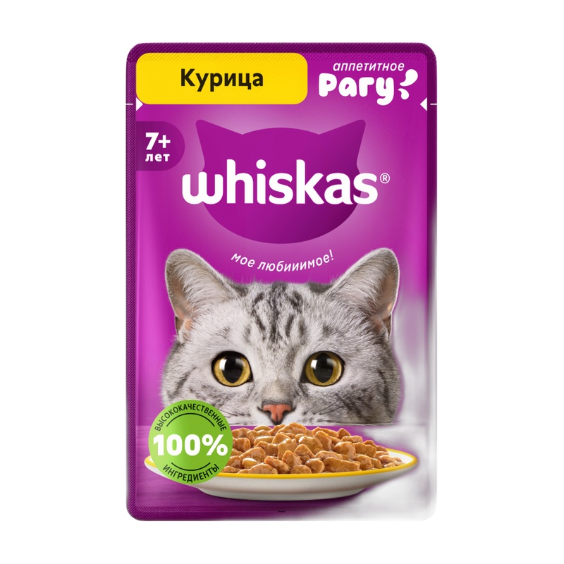 КОРМ ДЛЯ КОШЕК WHISKAS РАГУ С КУРИЦЕЙ 85Г