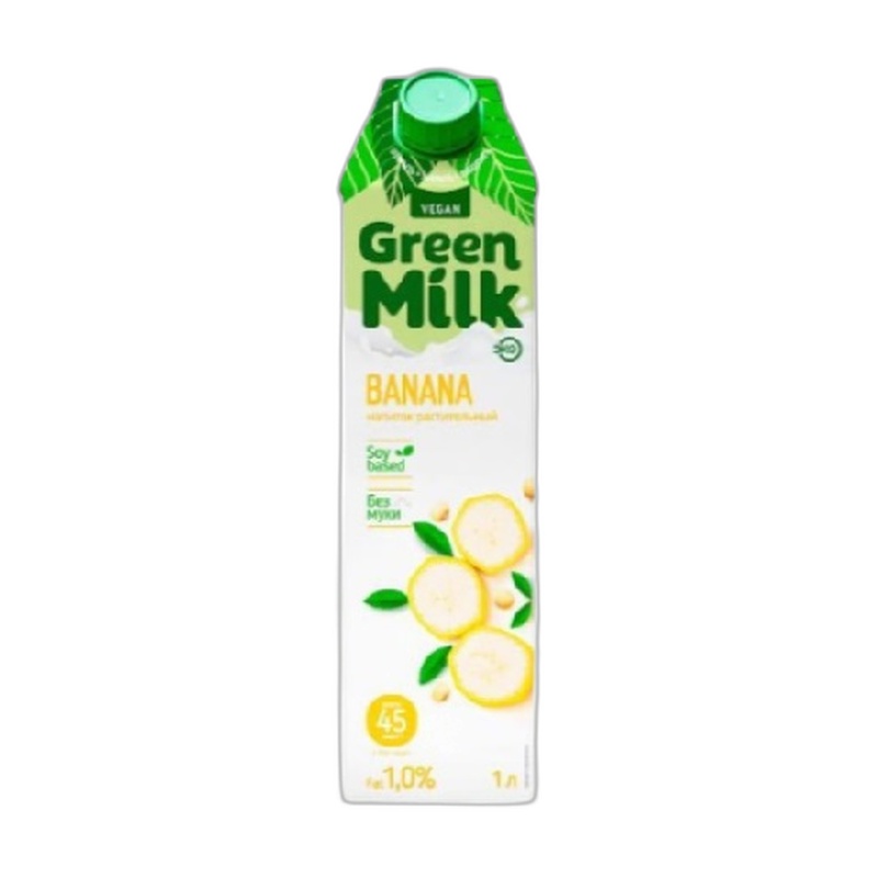 НАПИТОК СОЕВЫЙ GREEN MILK БАНАН 1% 1Л Т/П