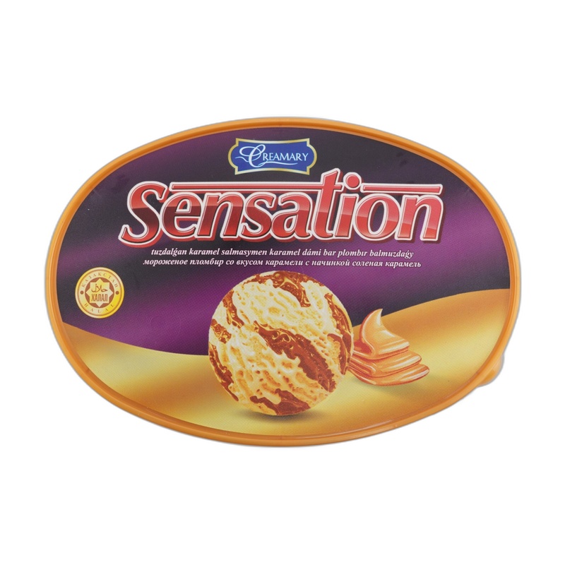 МОРОЖЕНОЕ ПЛОМБИР SENSATION КАРАМЕЛЬ 450Г