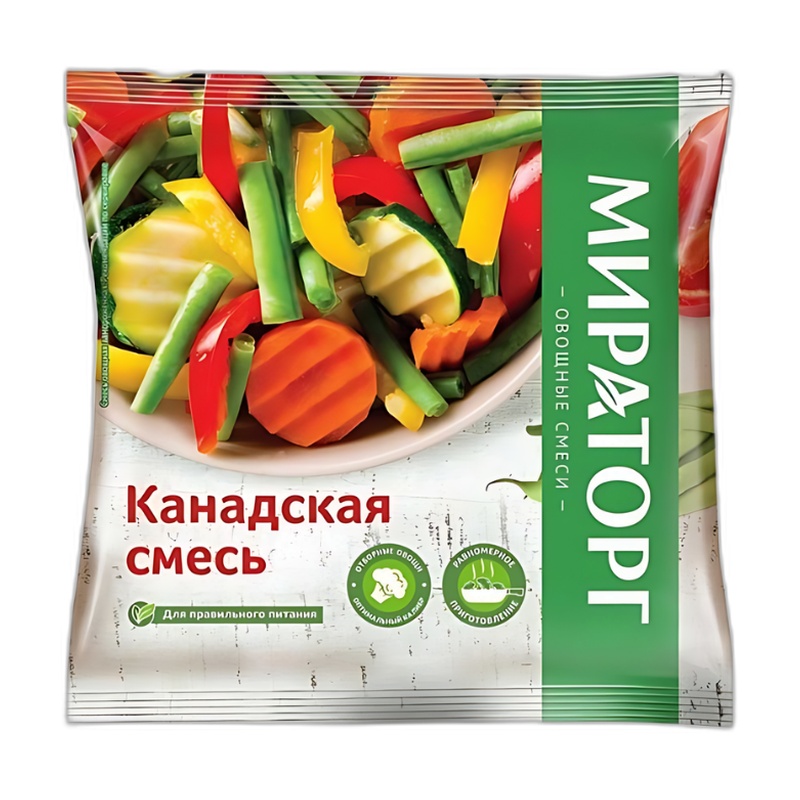 СМЕСЬ ОВОЩНАЯ ЗАМОРОЖЕННАЯ МИРАТОРГ ПОЛЕЗНЫЙ МИКС 400Г