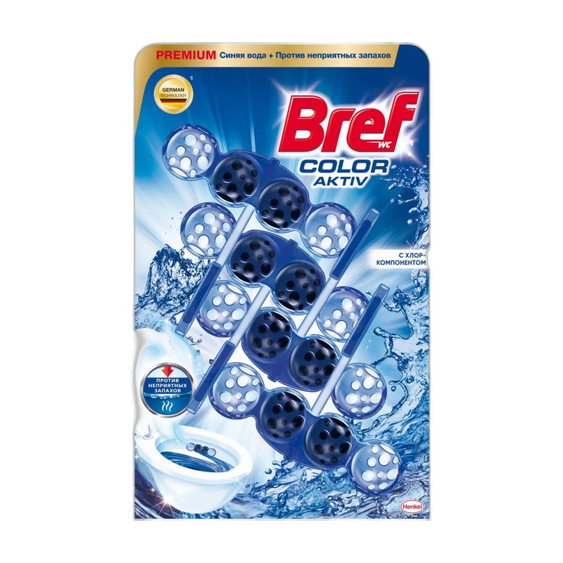 БЛОК ДЛЯ УНИТАЗА BREF COLOR ACTIVE CHLORINE EUCALYPTUS 4X50Г