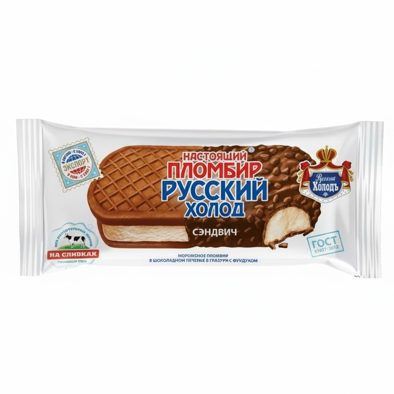МОРОЖЕНОЕ REGINA СЭНДВИЧ КОКОСОВЫЙ ПЛОМБИР НА ШОК.ПЕЧЕНЬКЕ 80Г