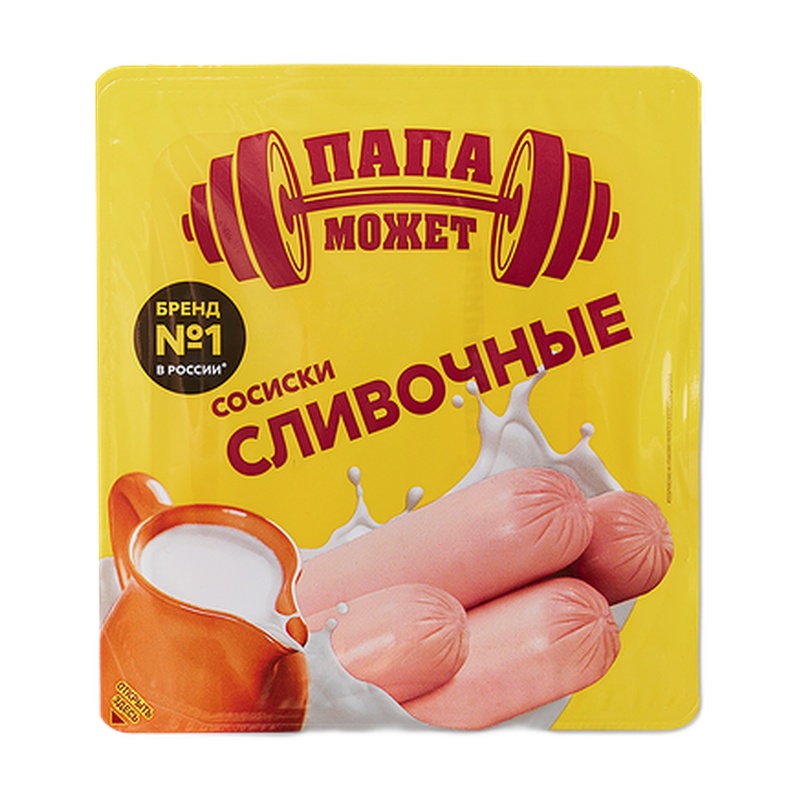 СОСИСКИ ПАПА МОЖЕТ ОСТАНКИНО СЛИВОЧНЫЕ П/О 410Г В/У