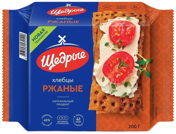 ХЛЕБЦЫ РЖАНЫЕ ЩЕДРЫЕ 200Г