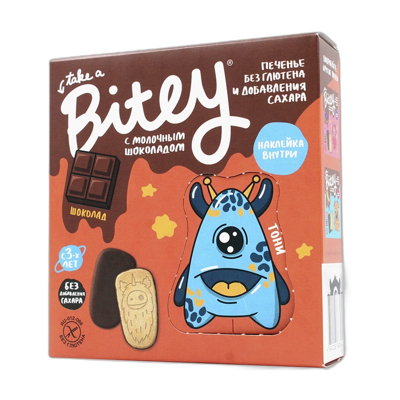 ПЕЧЕНЬЕ БЕЗГЛЮТЕНОВОЕ BITEY ШОКОЛАД 125Г