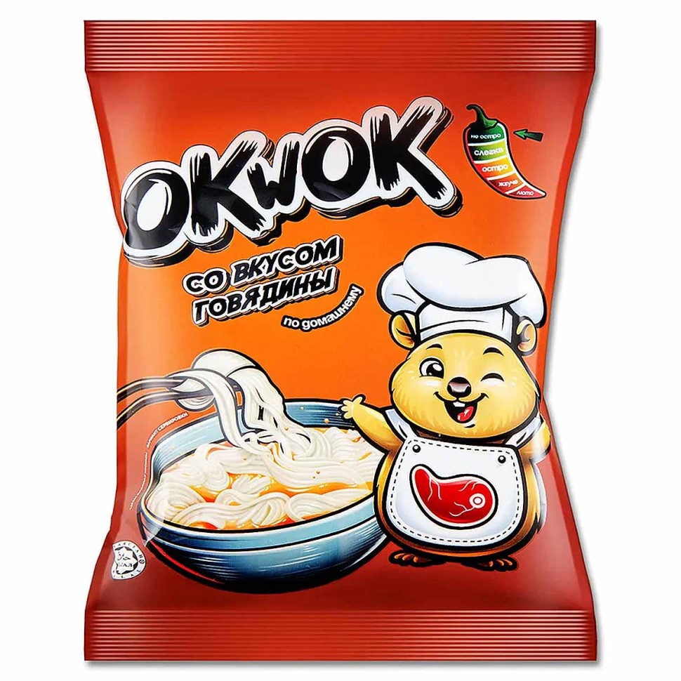 ЛАПША OKWOK ГОВЯДИНА ПО-ДОМАШНЕМУ 90Г