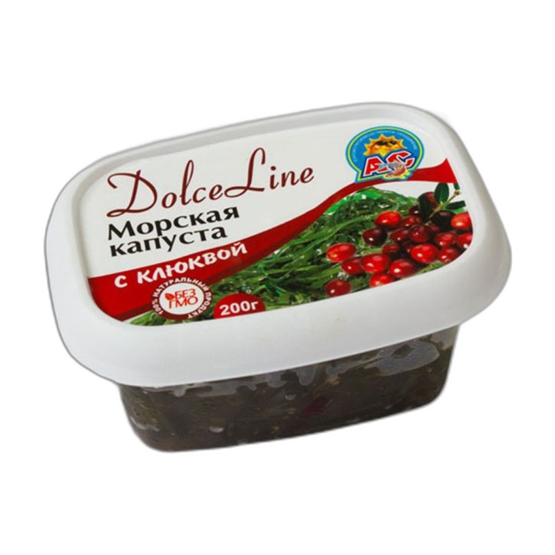 САЛАТ АС КАПУСТА МОРСКАЯ DOLCE LINE С КЛЮКВОЙ 200Г ПЛ/Б