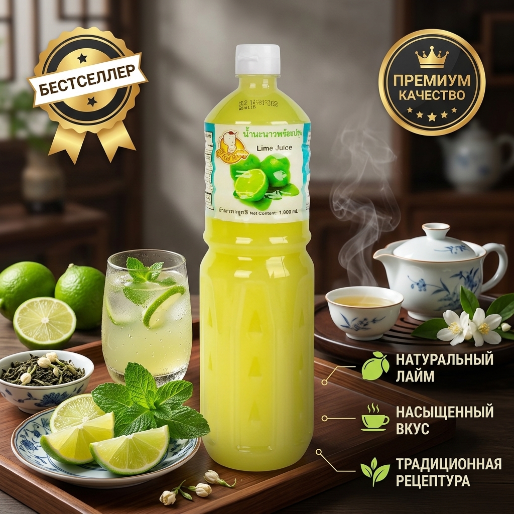 НАПИТОК СОКОСОДЕРЖАЩИЙ ЛАЙМ КУМКВАТ 1Л ПЭТ
