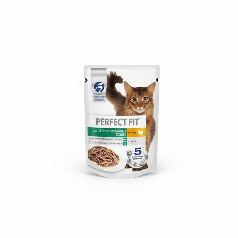 КОРМ ДЛЯ СТЕРИЛИЗОВАННЫХ КОШЕК PERFECT FIT КУРИЦА 75Г