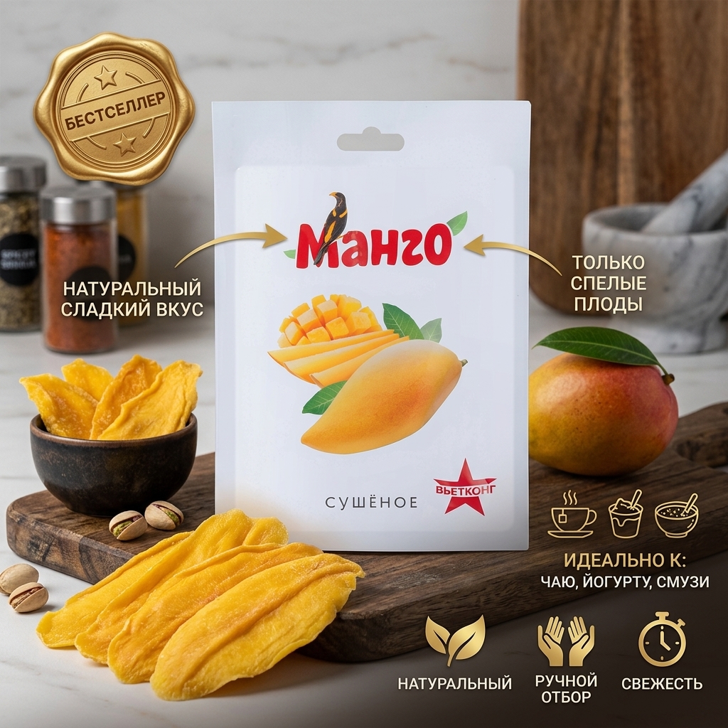 СУШЕНЫЙ МАНГО ФИЛИППИН 70Г АРТ.9642