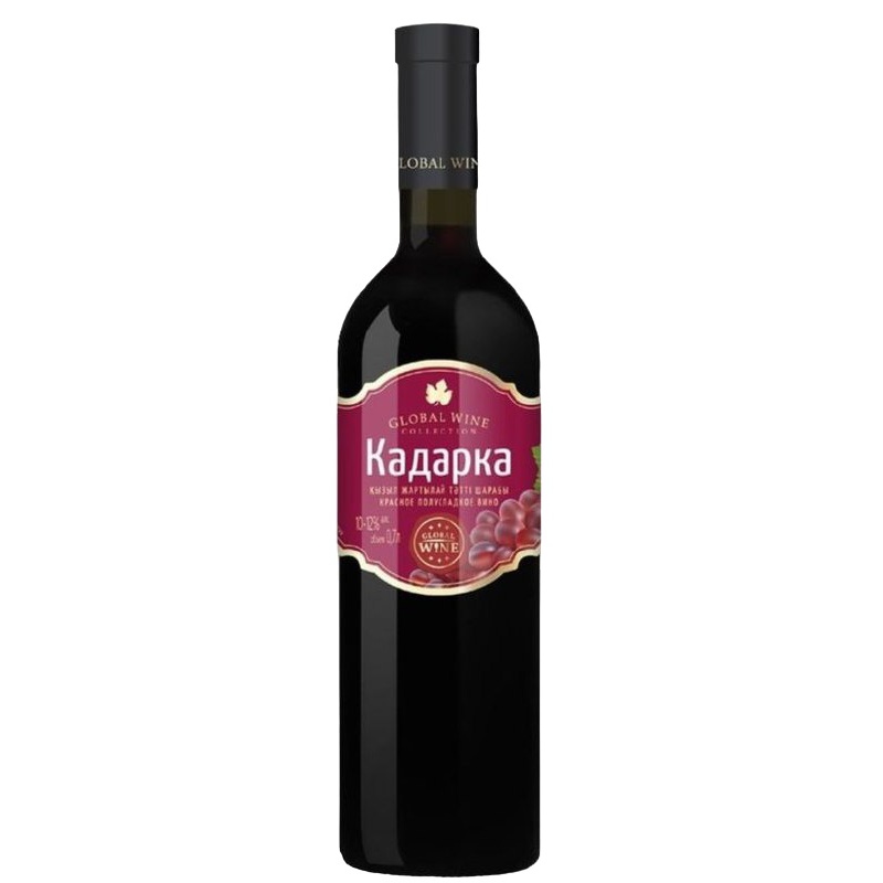 ВИНО GLOBAL WINE КАДАРКА КРАСНОЕ ПОЛУСЛАДКОЕ 12% 0,75Л КАЗАХСТАН