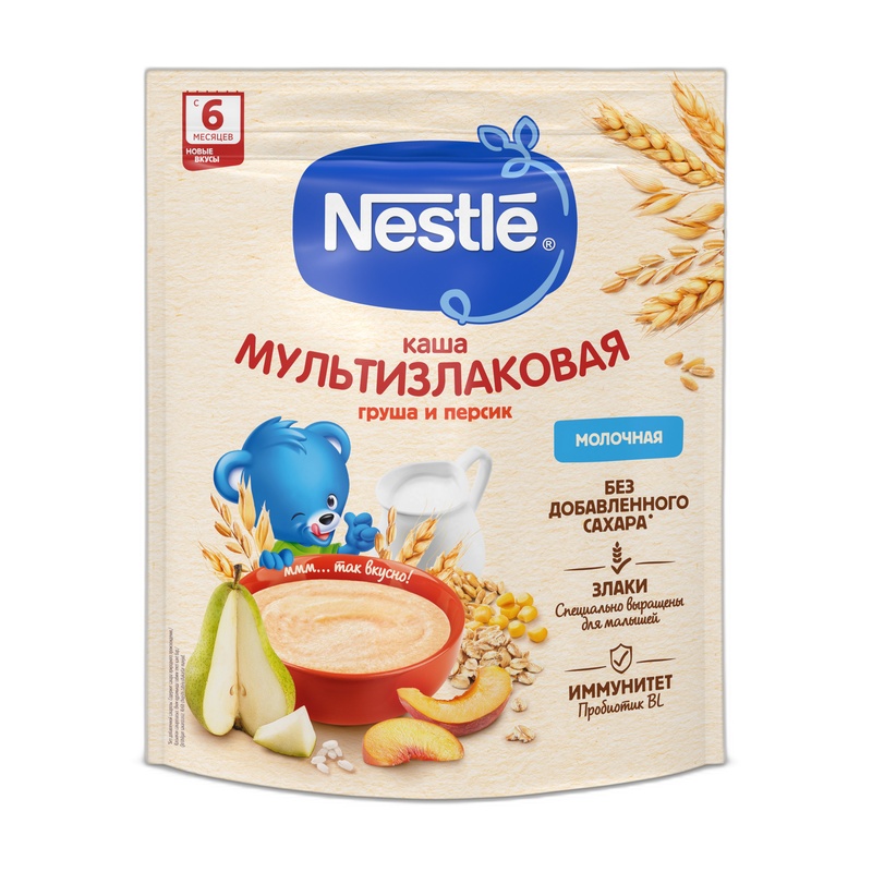 КАША МОЛОЧНАЯ NESTLE МУЛЬТИЗЛАКОВАЯ ГРУША ПЕРСИК 200Г