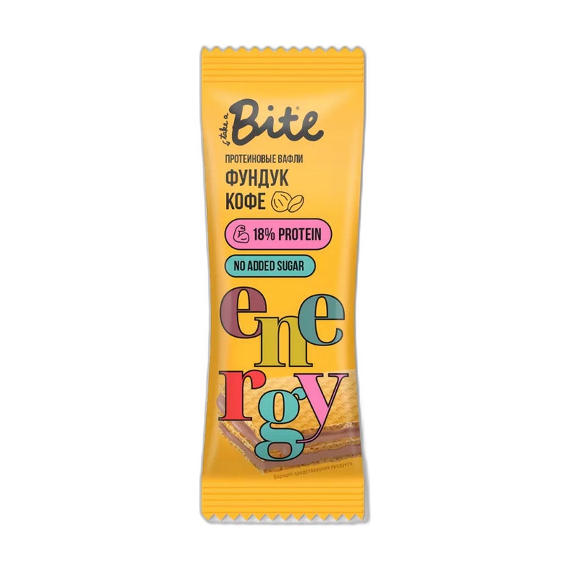 ВАФЛИ ПРОТЕИНОВЫЕ BITE ФУНДУК КОФЕ 35Г