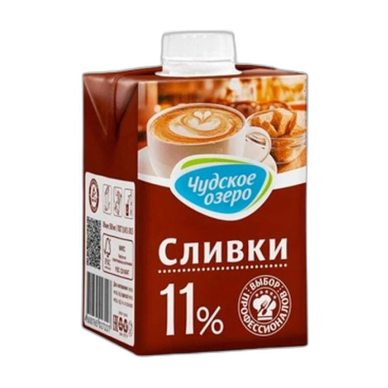 СЛИВКИ ЧУДСКОЕ ОЗЕРО У/П 11% 500МЛ Т/П