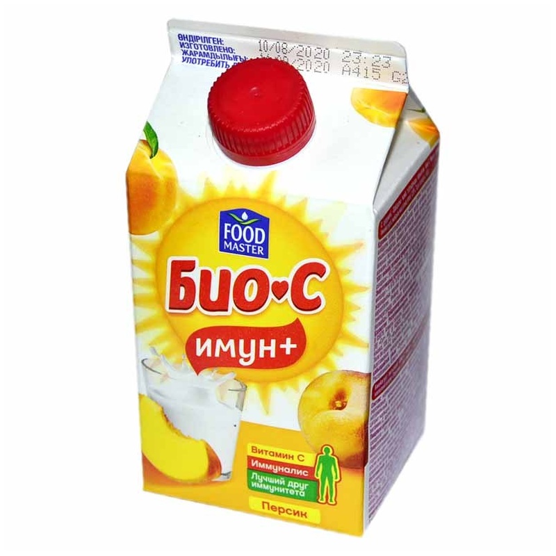 ЙОГУРТ ПИТЬЕВОЙ БИО-С ИМУН+ ПЕРСИК 2,9% 450МЛ Т/П