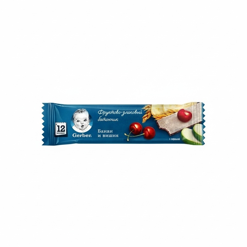 БАТОНЧИК ФРУКТОВЫЙ GERBER БАНАН ВИШНЯ 25Г